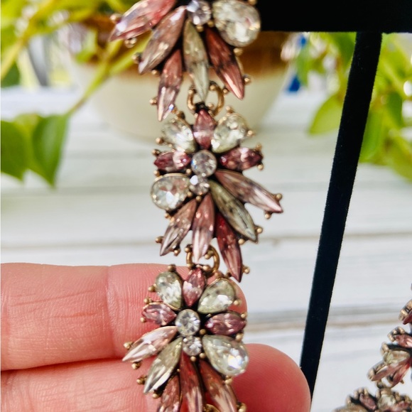 Gorgeous Pink Rhinestone Earrings - Picture 6 of 10